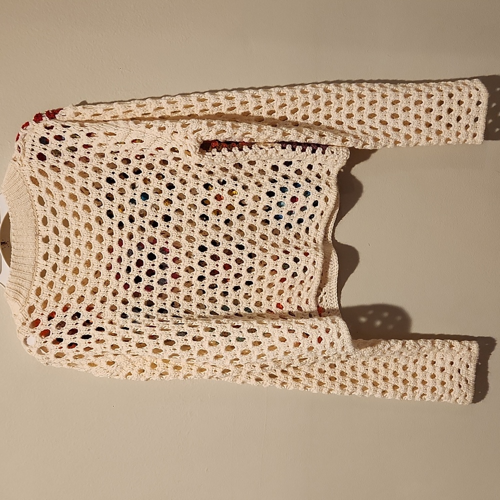 ❤️ NWOT! DEBUT CROCHETED CROPPED PATCHWORK SWEATE… - image 7